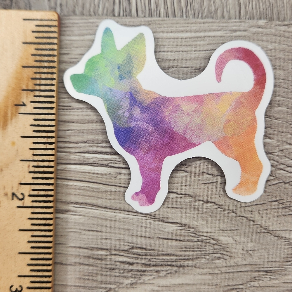 10/$10 Dog Sticker Tie Dye Groovy Hippie 70s Vibe Colorful